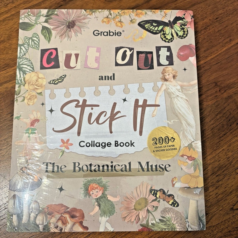 Grabie Cut Out and Stick It Collage Book The Botanical Muse 200+ Pages NEW